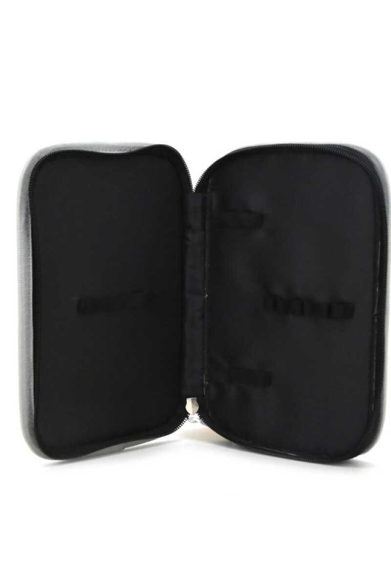 Cartuchera puffer metalizada Plateado