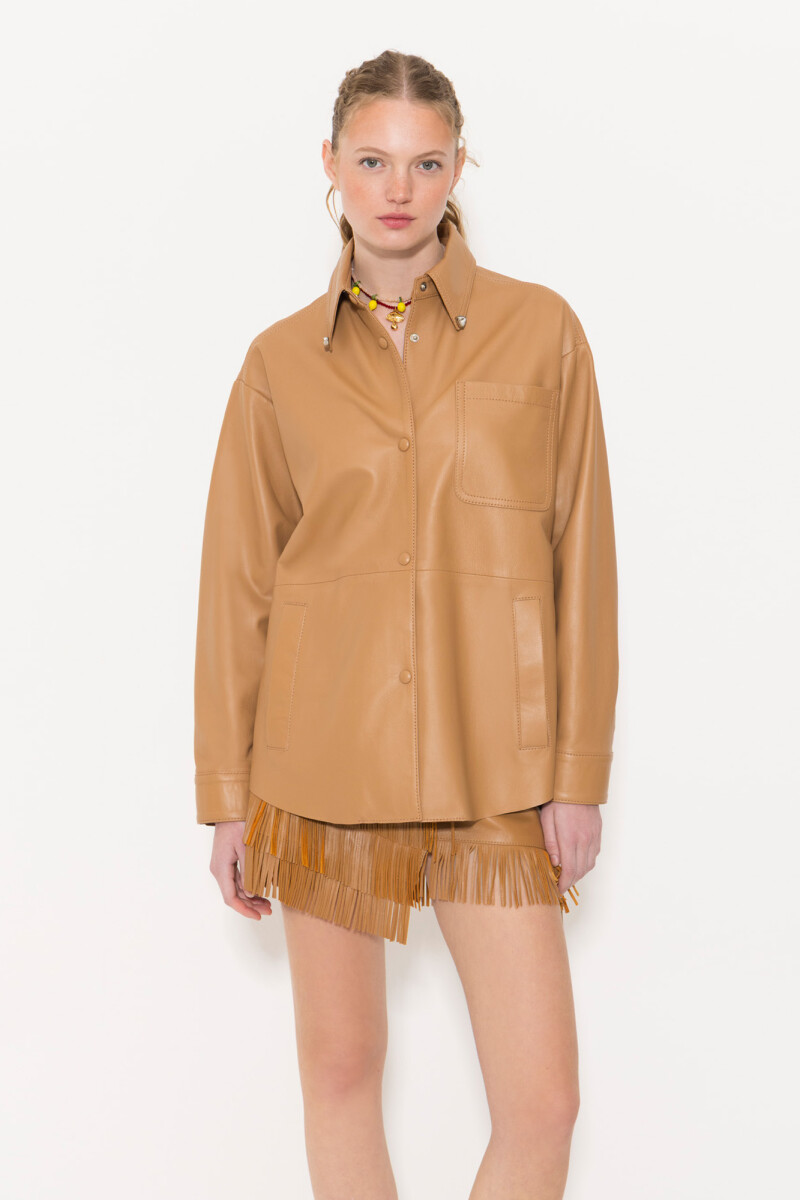 CAMISA SHINY Camel