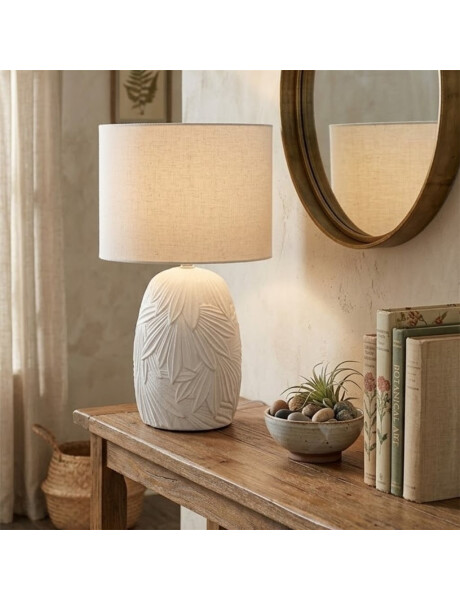 LAMPARA DE MESA CERAMICA 20x11x30CM TEXTURA BLANCO LAMPARA DE MESA CERAMICA 20x11x30CM TEXTURA BLANCO