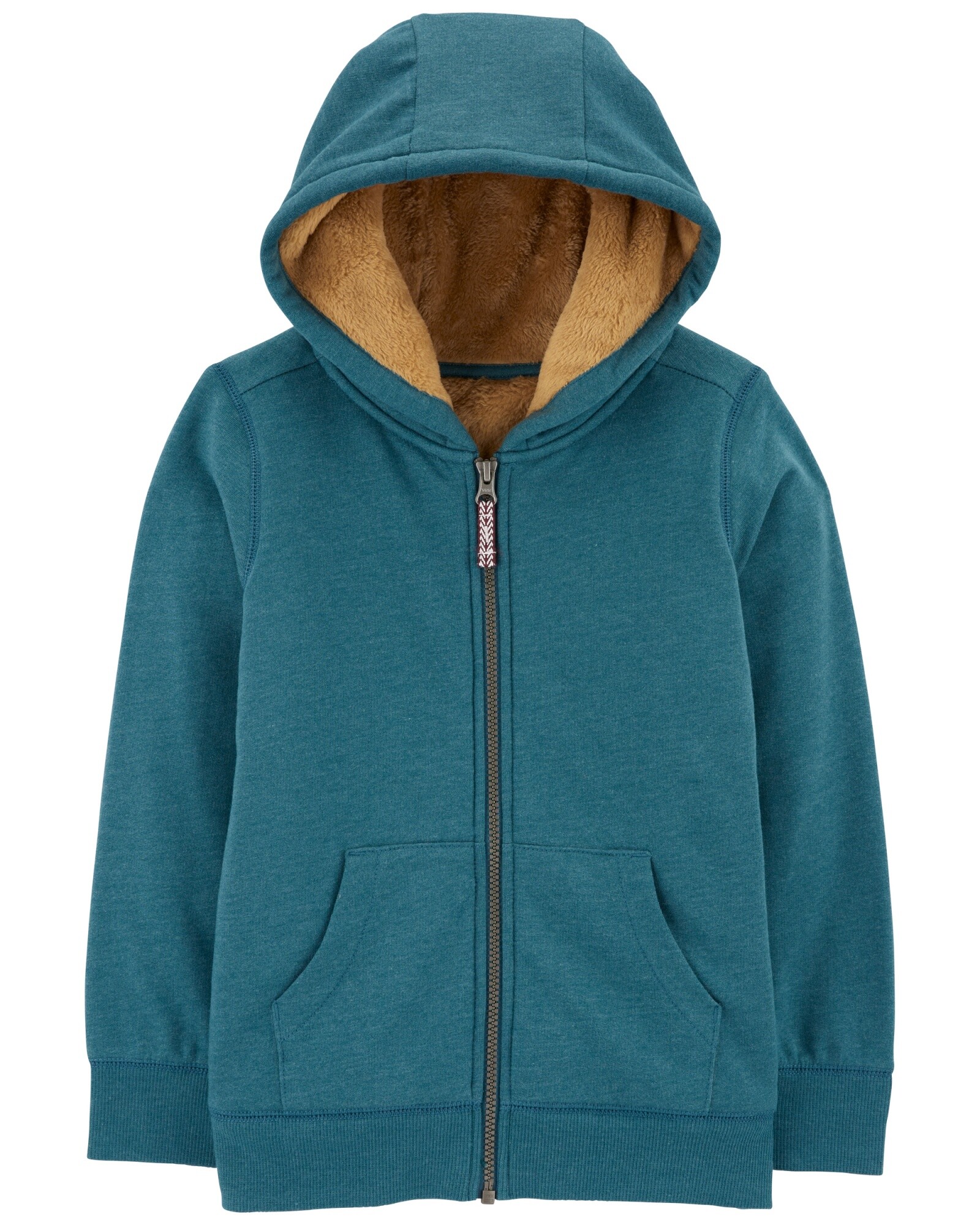 Campera de algodón, con forro de sherpa, verde Sin color