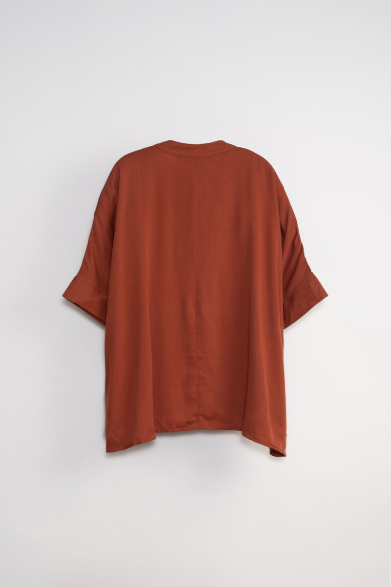 Blusa escote en v Terracota