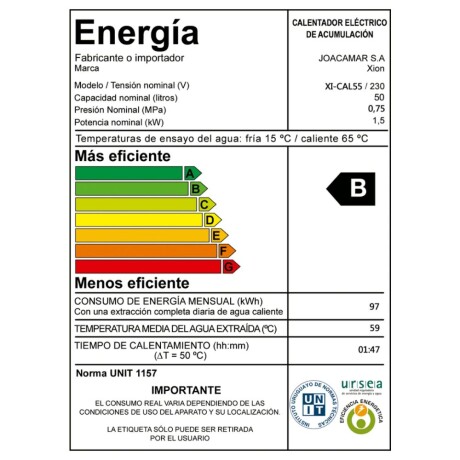 Calefón Xion 50 Litros Acero Calefón Xion 50 Litros Acero