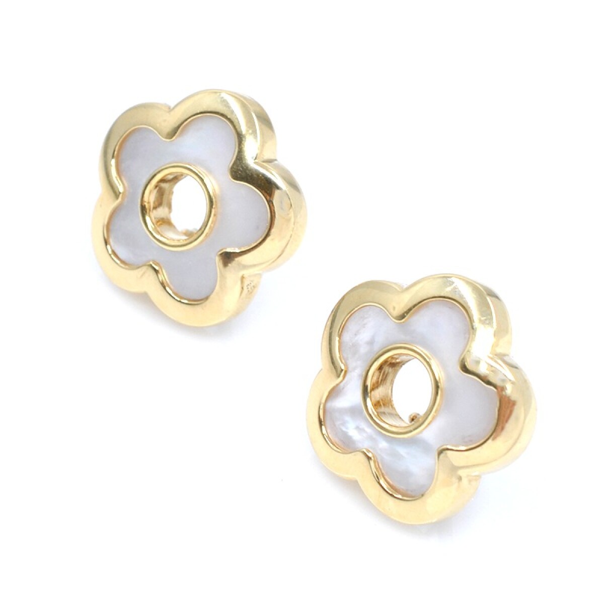 Caravanas clips en oro 18k con nácar 