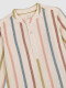 Camisa Cuello Mao Rayas Multicolor Crudo