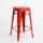 Butaca Taburete Alta Metálica Tolix Puppets Cocina Rojo