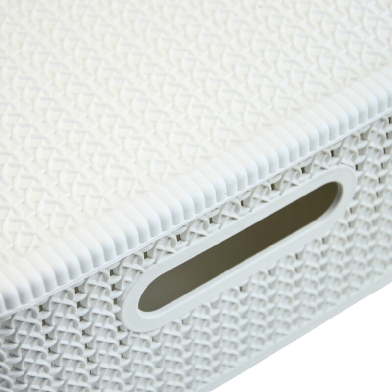 Caja organizadora símil ratán 12,5lt BLANCO