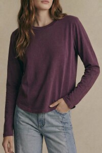 Remera Algodon Lavado Burdeos