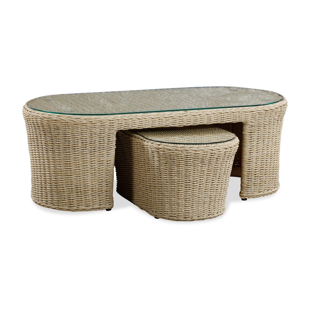 SET DE LIVING RATTAN-SINTETICO-Y-ALUMINIO NATURAL-BEIGE BARANY