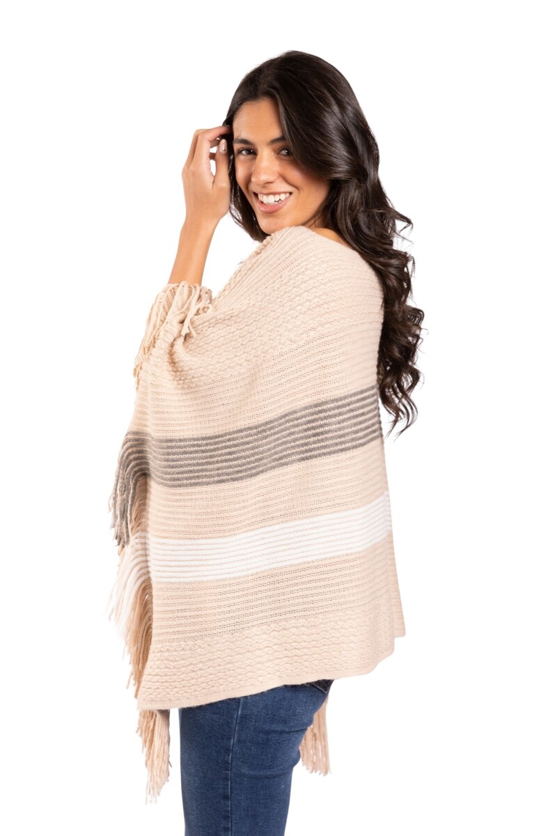 CHERRY PONCHO - BEIGE 