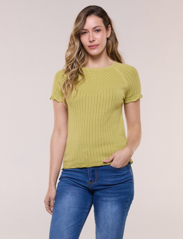 Blusa Tejido Calado VERDE CLARO