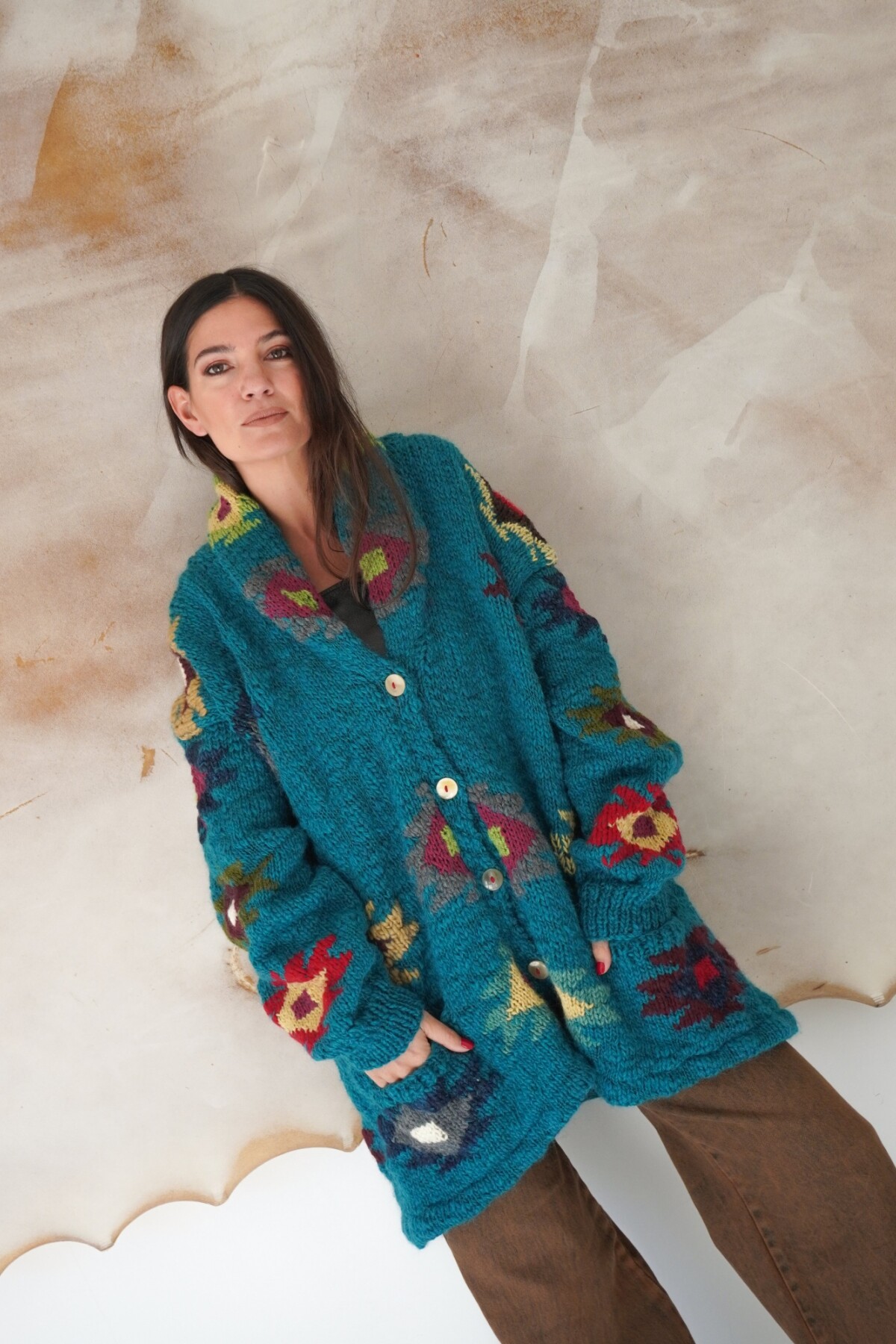 Saco Sony Lana Turquesa