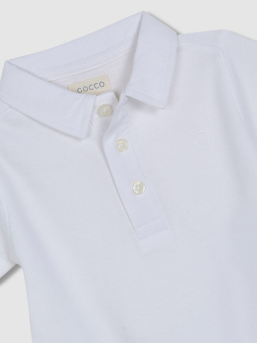 Polo Detalles Contraste Blanco
