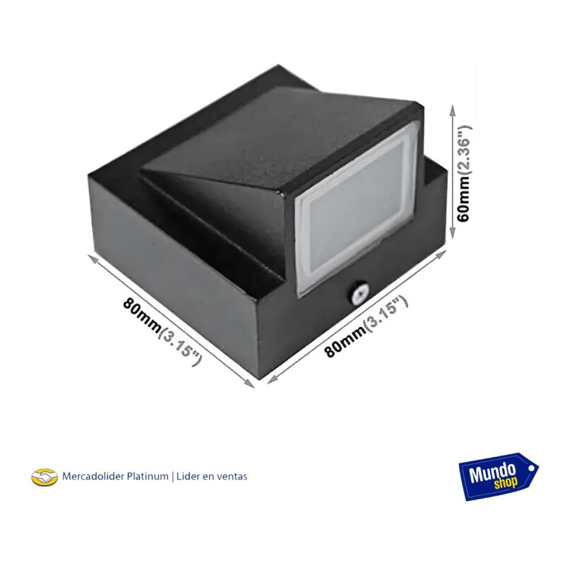 Aplique Exterior Jardin Con Led Integrado 3w Luz Metal Negro