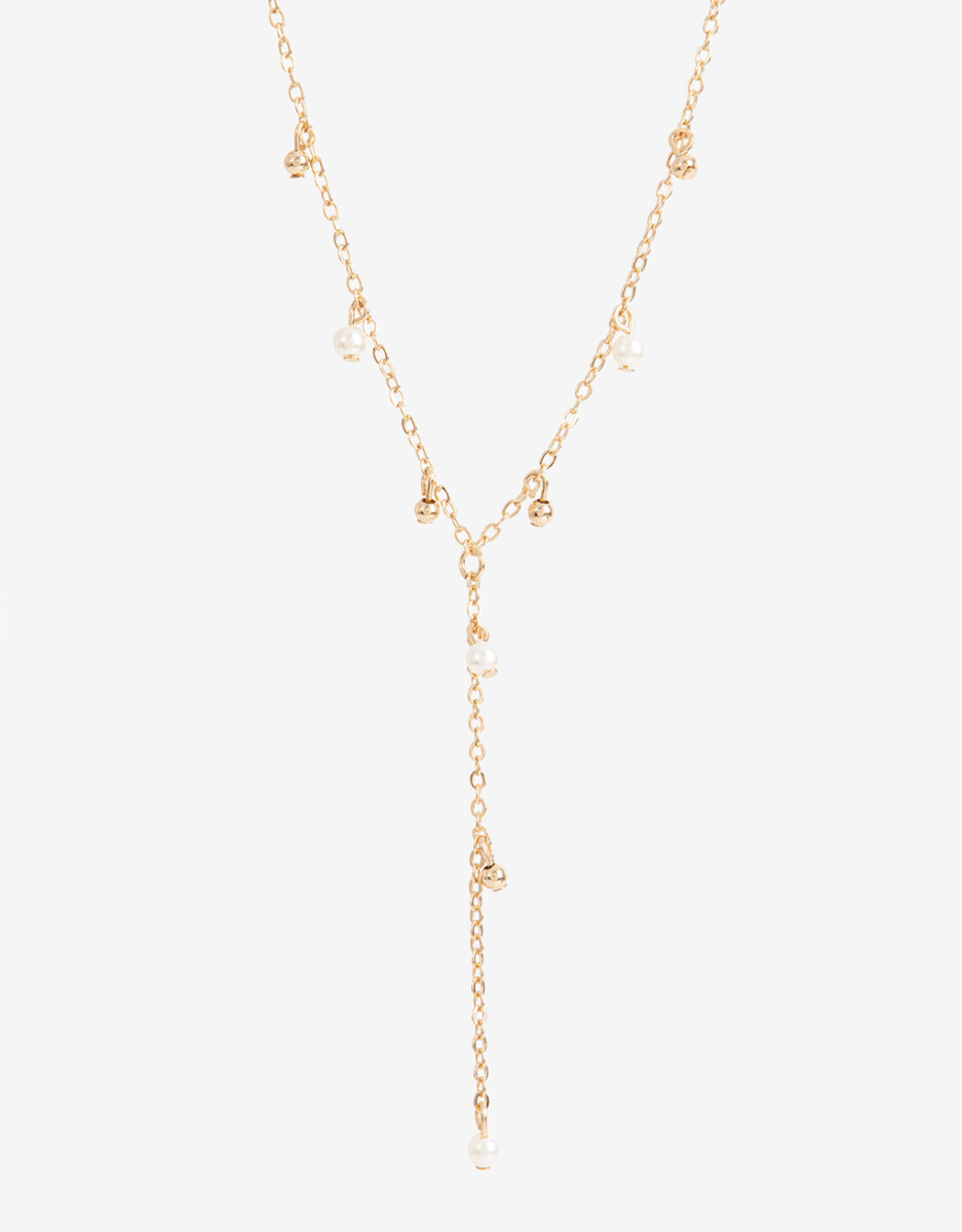 Collar Metal Con Perla 