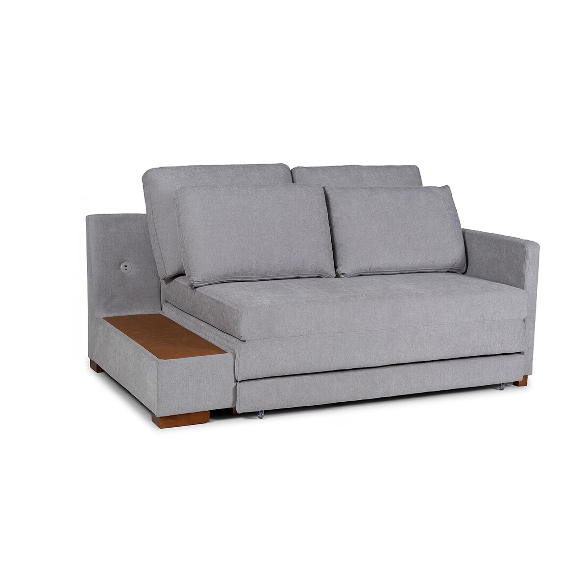 Sofá Cama Niki - Con mesa - Tela Microfibra - 10286 (Gris) 