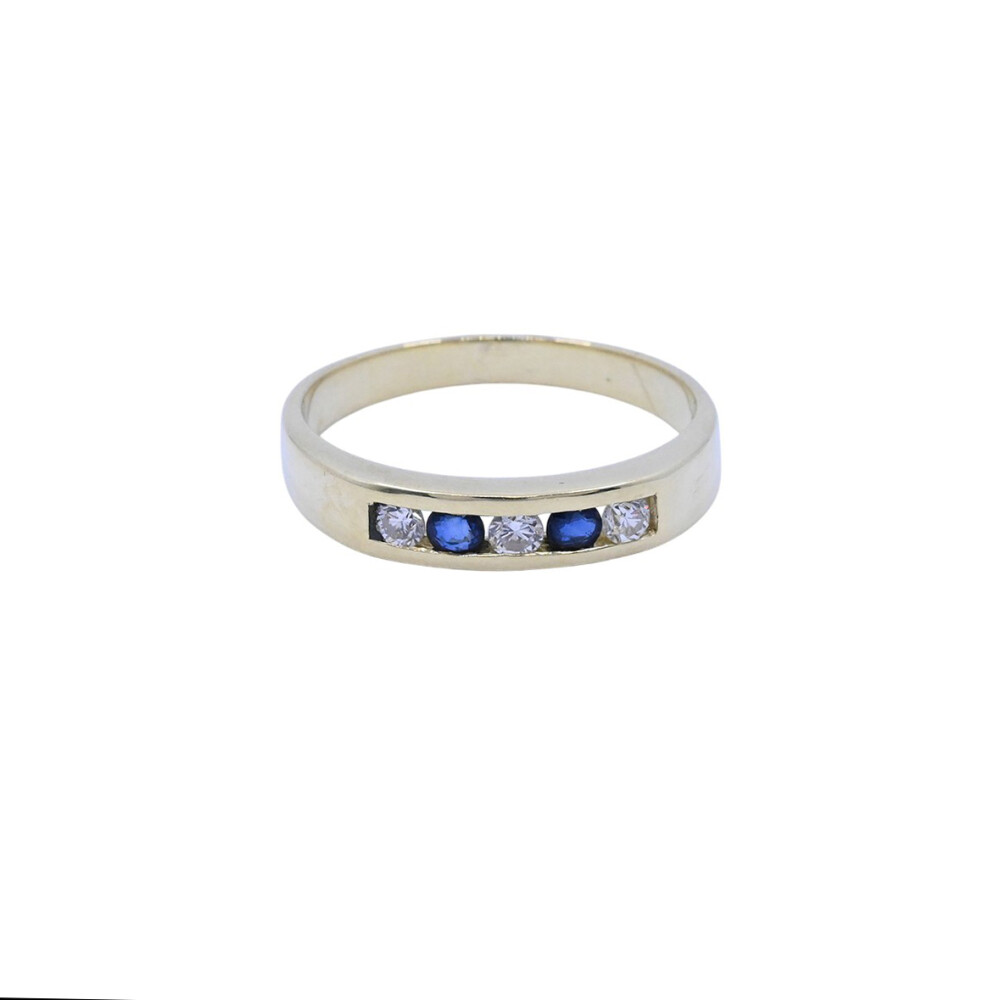 Anillo medio sin fin oro 18k zafiros y brillantes Anillo medio sin fin oro 18k zafiros y brillantes