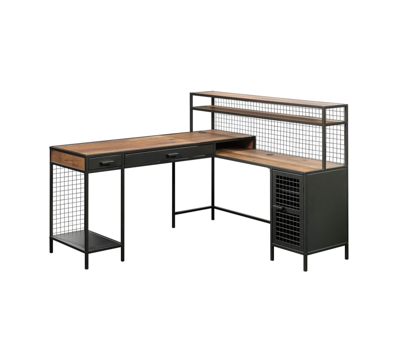 Escritorio Esquinero en L Metalico Sauder Linea Boulevard 