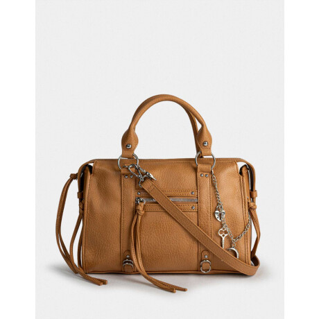 Cartera Bowling Con Cadena Marron Camel