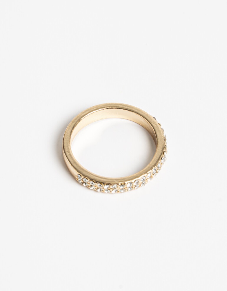 Sets Anillos Special Price Anillo Metal Strass - Dorado