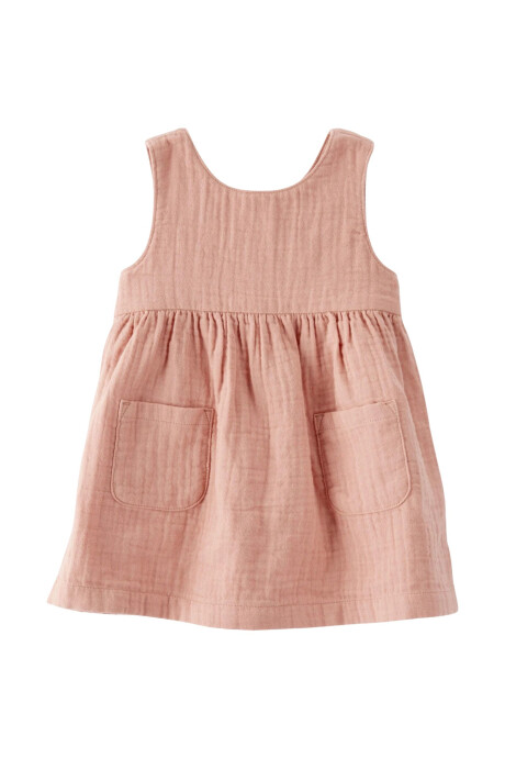 Vestido solera de gasa de algodón orgánico, rosado Sin color