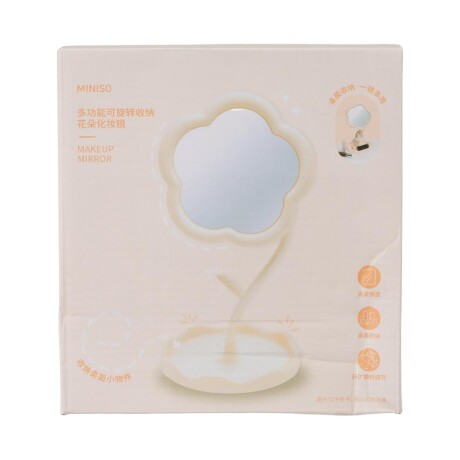 Espejo flor con base beige