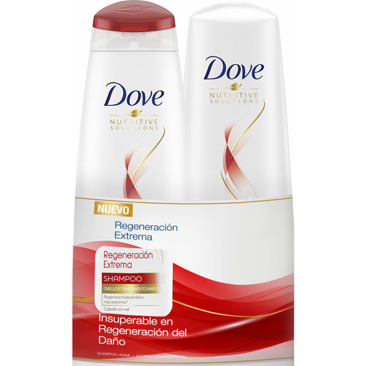 Pack Dove Regeneración Extrema Shampoo 400ml + Acondicionador 200ml – Cabello Firme y Suave