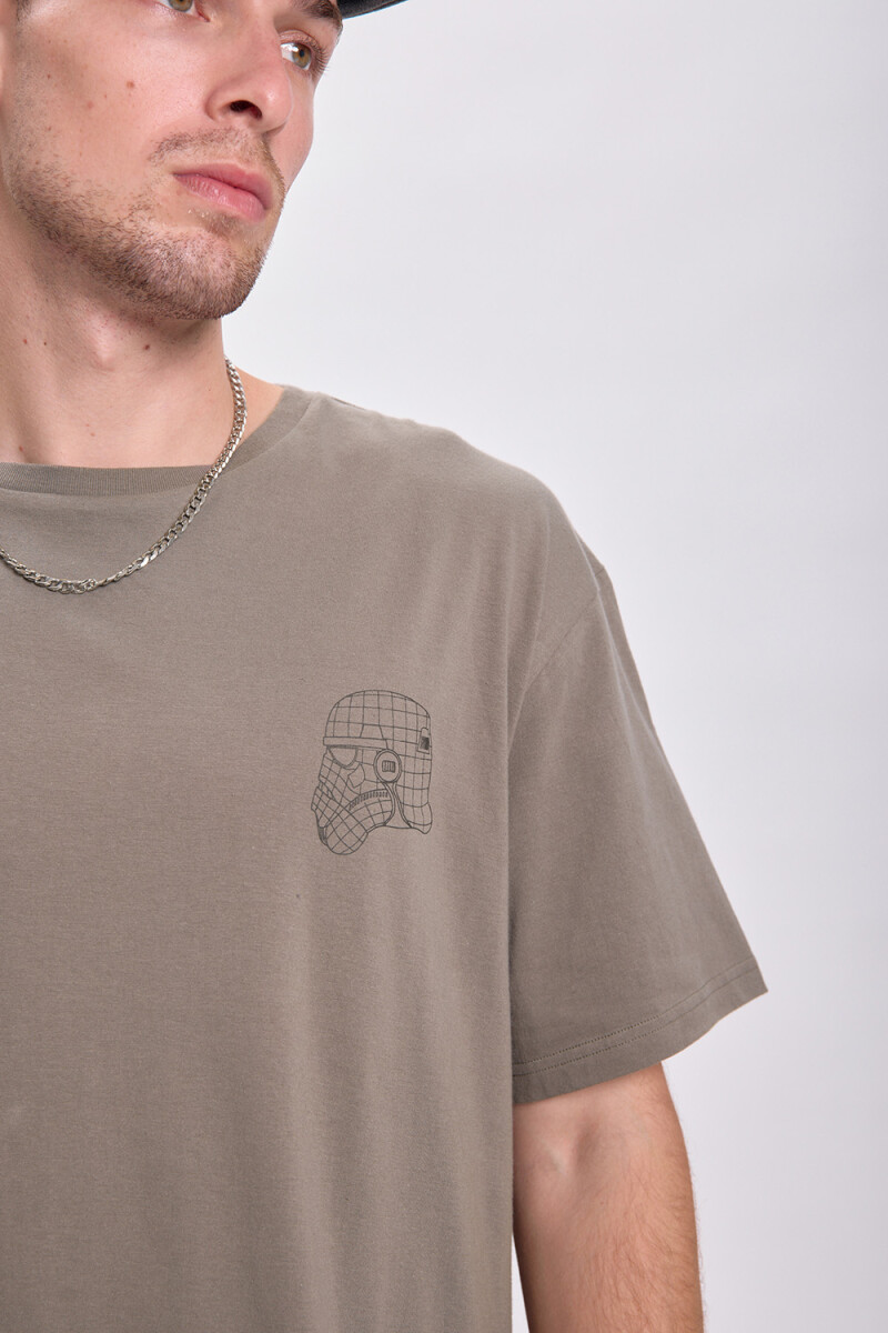 Remera oversize estampada Gris