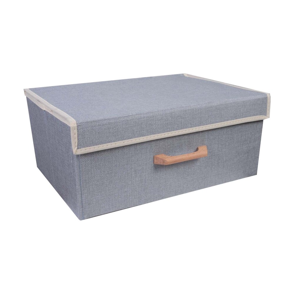 CAJA ORG C/TAPA SMALL TELA GRIS