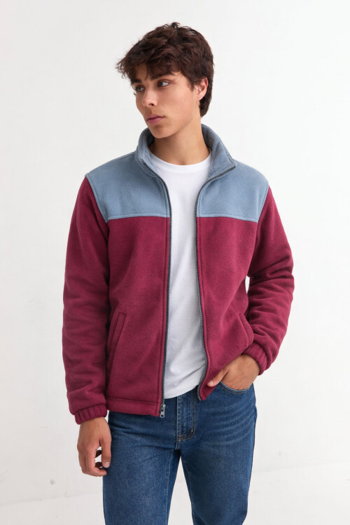 Campera de polar con corderito ROJO