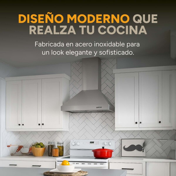 Campana De Cocina Extractor Goldtech 60cm Inoxidable Luz Variante Color Plateado