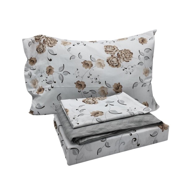Juego de Sabanas 2 Plazas Suaves Estampado Calidad Frescas Variante Diseño Flores Color Beige