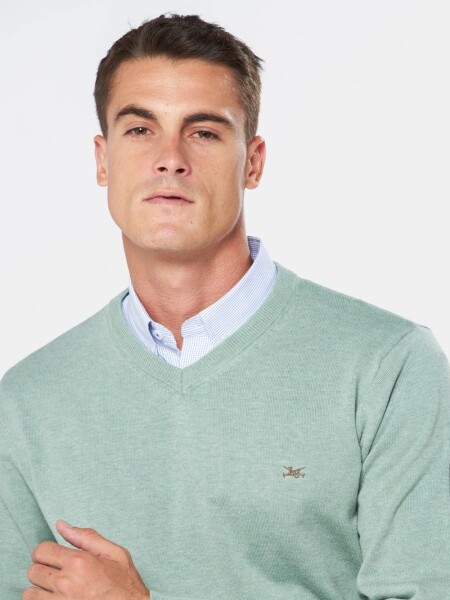 BUZO LEGACY 6564 ESC.V LISO PISTACHO