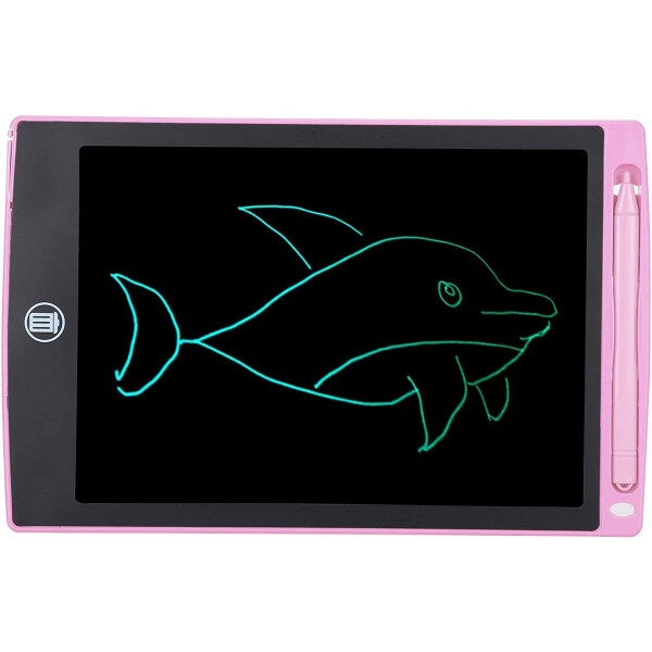 Pizarra Mágica Infantil Automática Led 12 Pulgadas c/ lápiz Variante Color Rosa Claro