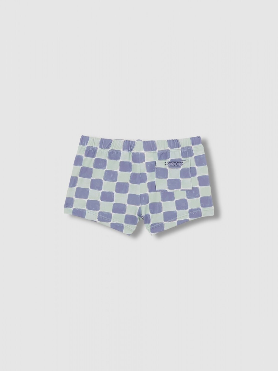 Bañador Estampado De Cuadros Gris
