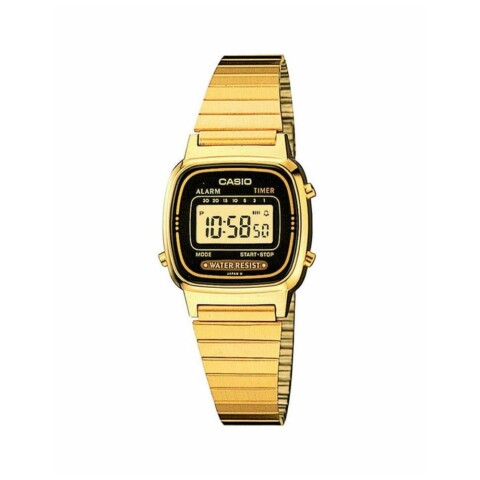 Reloj Casio Retro LA670WGA 1DF para dama en acero dorado Reloj Casio Retro La670wga 1df Para Dama En Acero Dorado