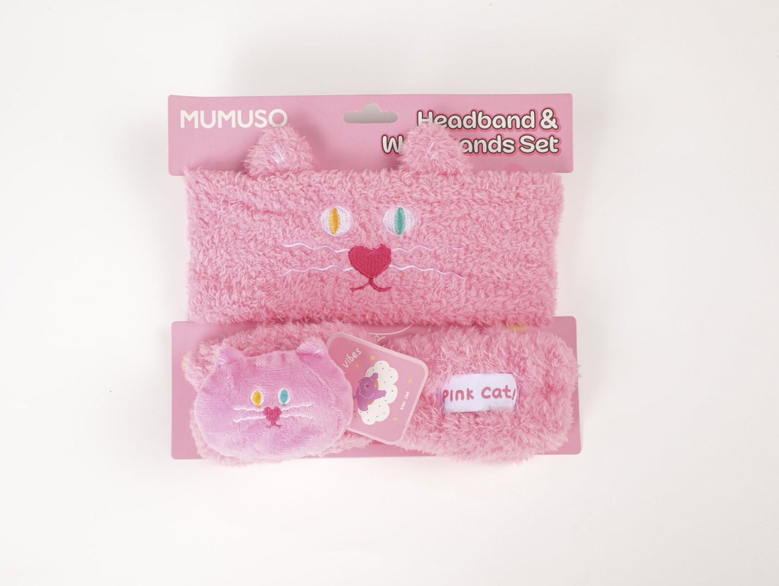SET DE BANDAS PARA LA CABEZA Y MUÑECAS (CAT MIMI – ROSA) 