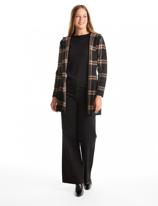 Cardigan Capucha NEGRO/BEIGE