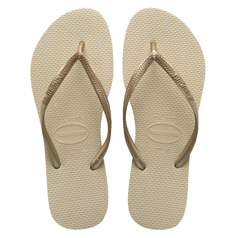 Sandalias de Mujer Havaianas Havaiana SLIM Beige Arena - Dorado
