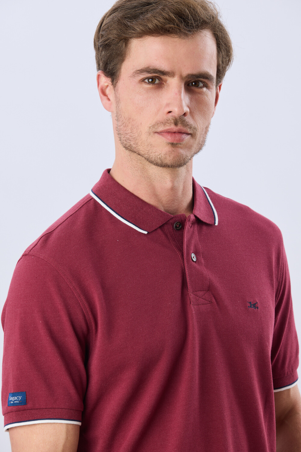 REMERA POLO LISA PIQUÉ Bordo Melange