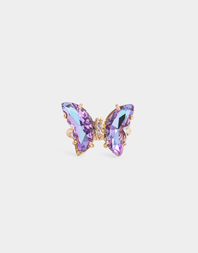 Anillos Medianos y Grandes Con Mariposas Anillo De Mariposa - Dorado
