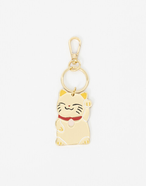 Llavero Metal Llavero Y Bag Charm "lucky Cat" - Combinacion Multicolor