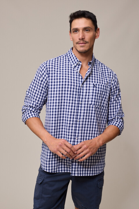 CAMISA M/C ROVIGO POLANCO Azul Cuadros