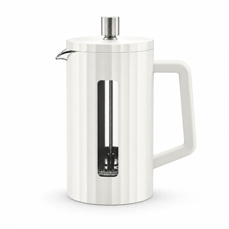 Cafetera Prensa Francesa 600ml Vidrio Borosilicato Blanco
