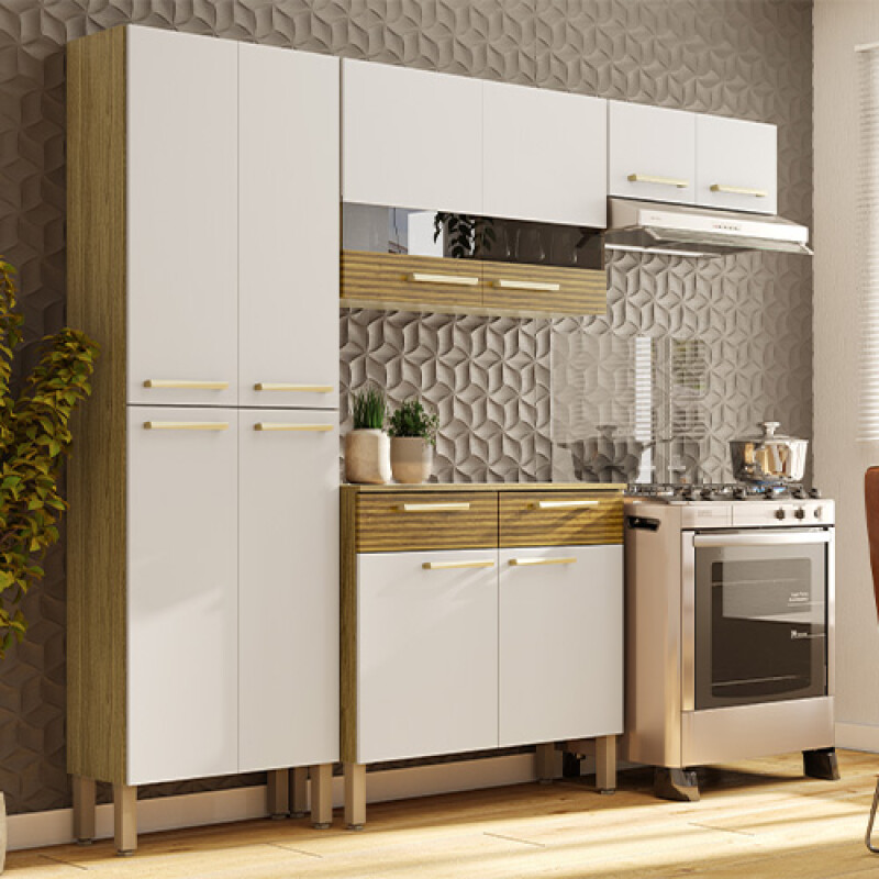 Mueble Cocina Nala 221cm Modular 8 Puertas Freijó Premium Mueble Cocina Nala 221cm Modular 8 Puertas Freijó Premium
