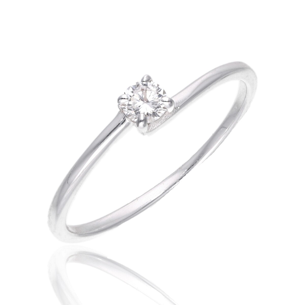 Anillo de plata 925, Solitario con Diamante deLaboratorio de 0.16 cts 