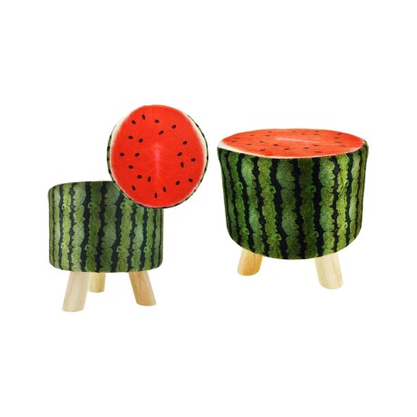 Taburete con patas de madera diseño sandía Taburete con patas de madera diseño sandía