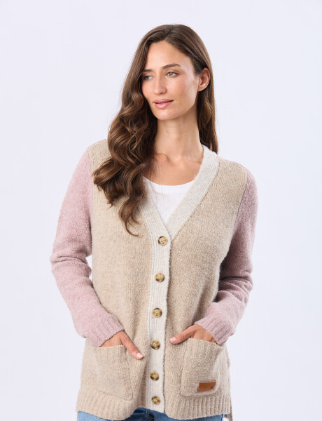 CARDIGAN COMBINADO Rosa
