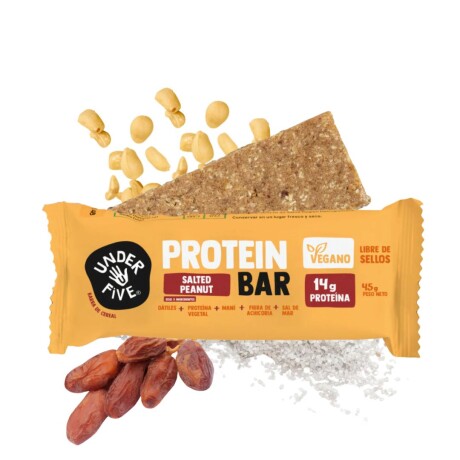 Barras De Proteína 45g - Under Five Kit x12 Sabor Salted Peanut