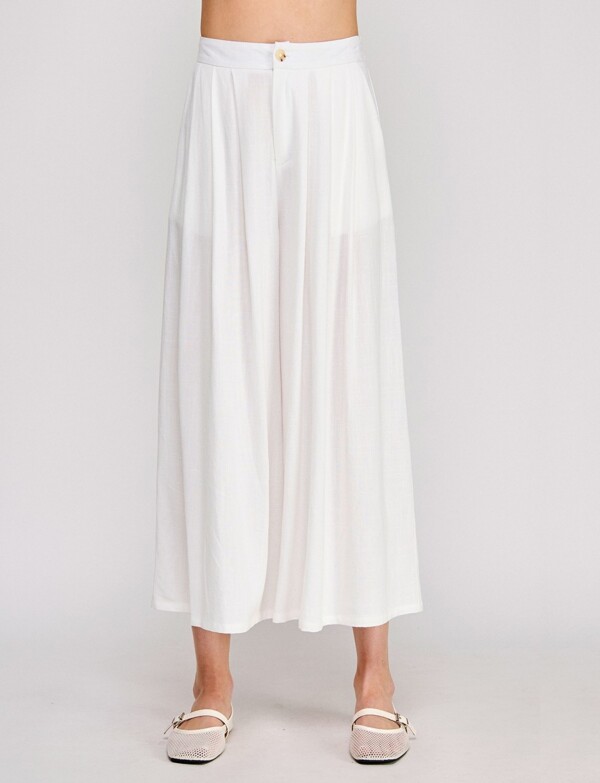 Pantalon Crop Lino CRUDO