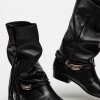 Bota Caña Media Amazonia En Cuero Liso Negro